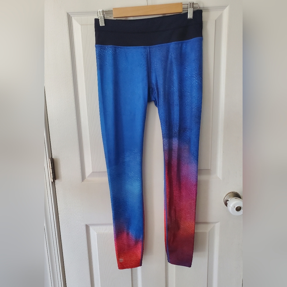 Athleta Bright Multicolor Tie Dye Leggings Size:Medium - Picture 2 of 8
